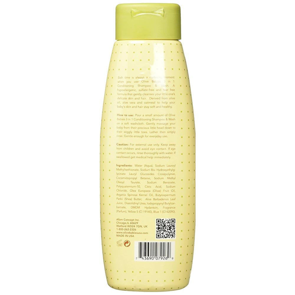 Olive Babies 3 in 1 Conditioning Shampoo & Body Wash 414 ML