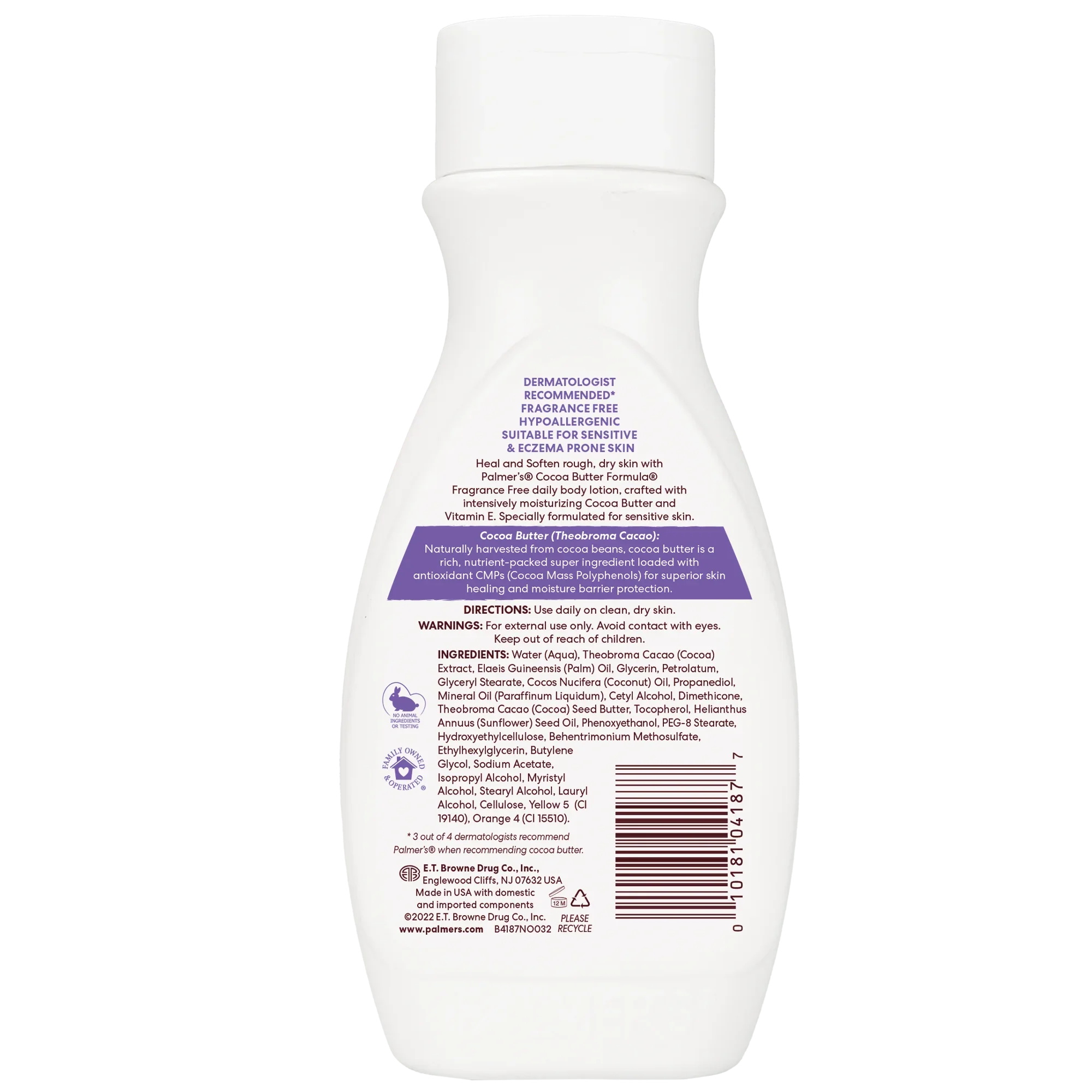 Palmer's Cocoa Butter Formula Heals & Softens Dry Skin Lotion Fragrance Free 250 ML