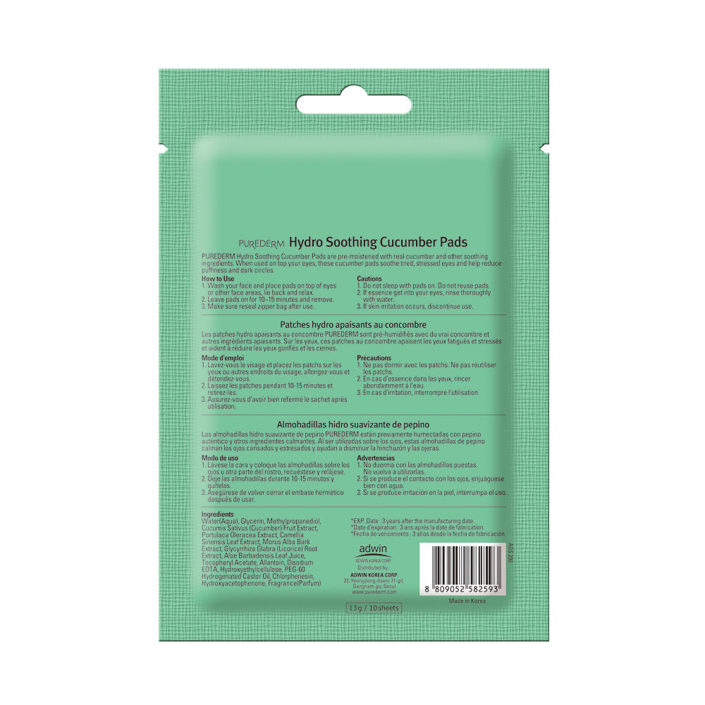 Purederm Hydro Soothing Cucumber Pads