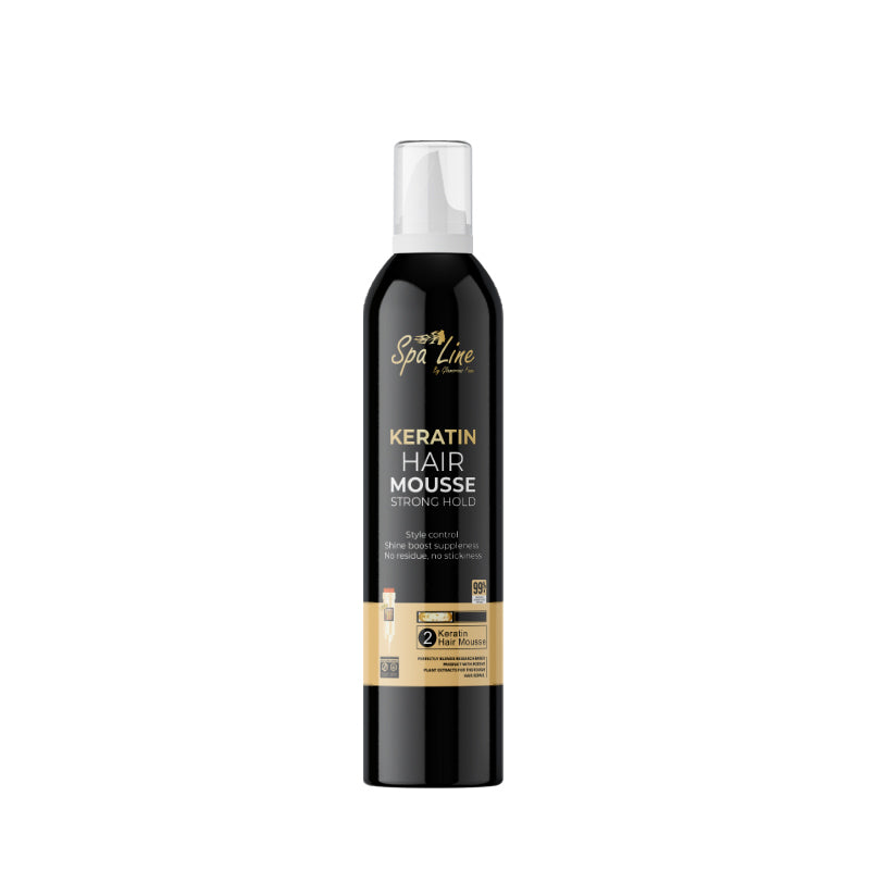 Spa Line Keratin Hair Mousse Strong Hold Black
