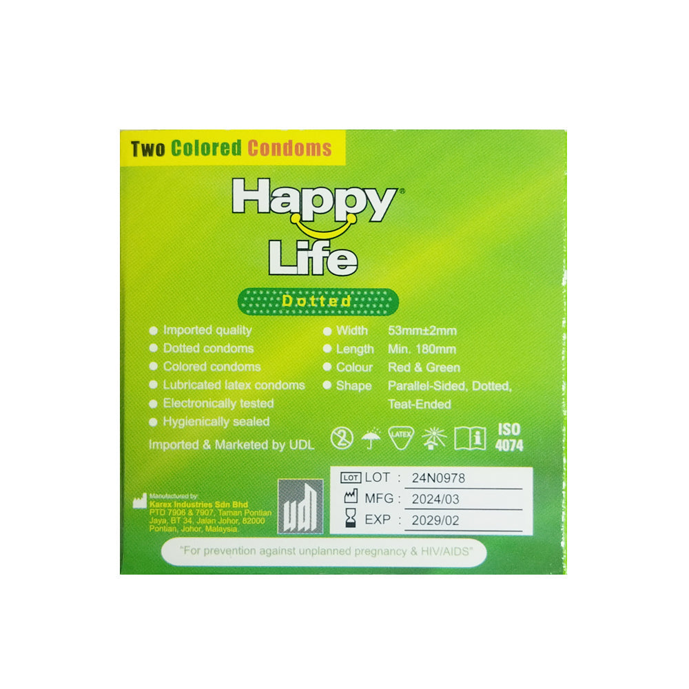 Happy Life Dotted Two Colored Condoms