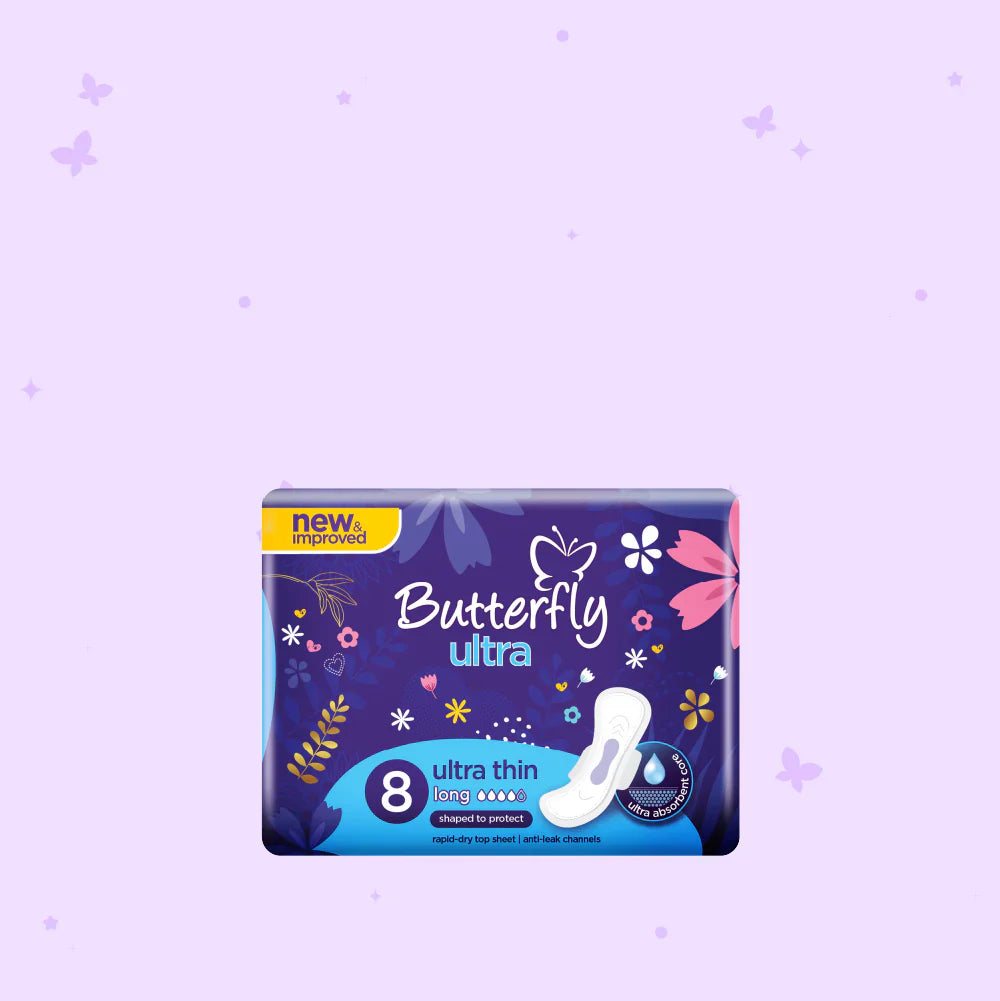 Butterfly Ultra-Thin Economy Pack Sanitary Packs Long 8 Pcs
