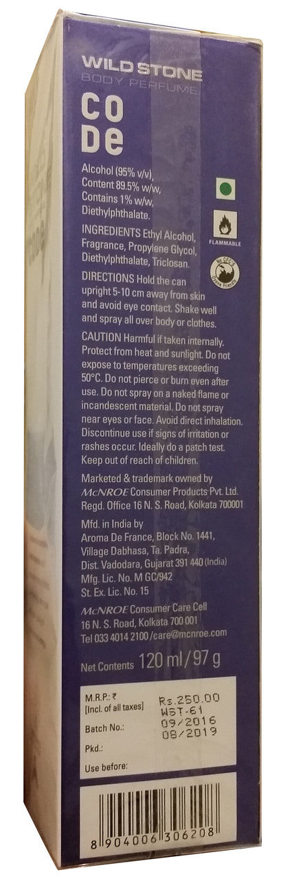 Wild Stone Body Perfume CODE Titanium 120 ML