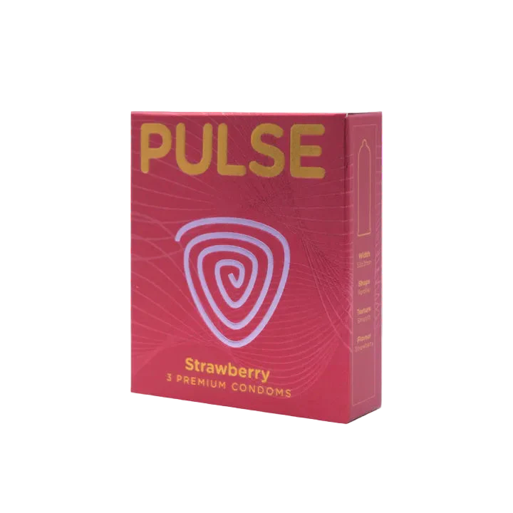 Pulse Strawberry 3 Premium Condoms