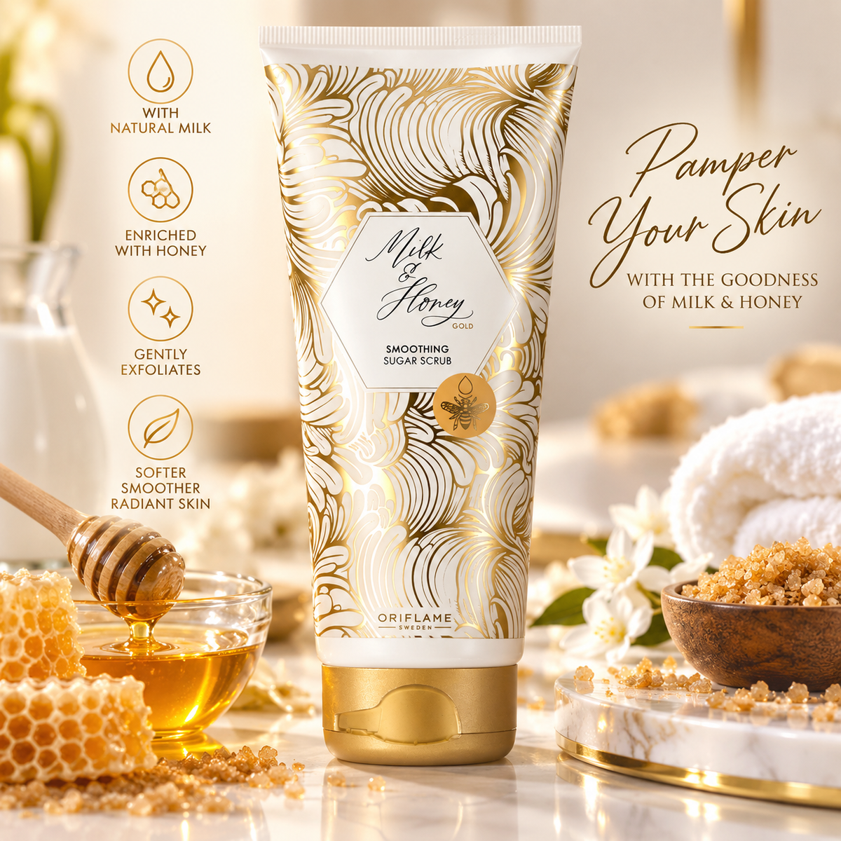 Oriflame Milk & Honey Gold Smoothing Sugar Scrub 200 ML