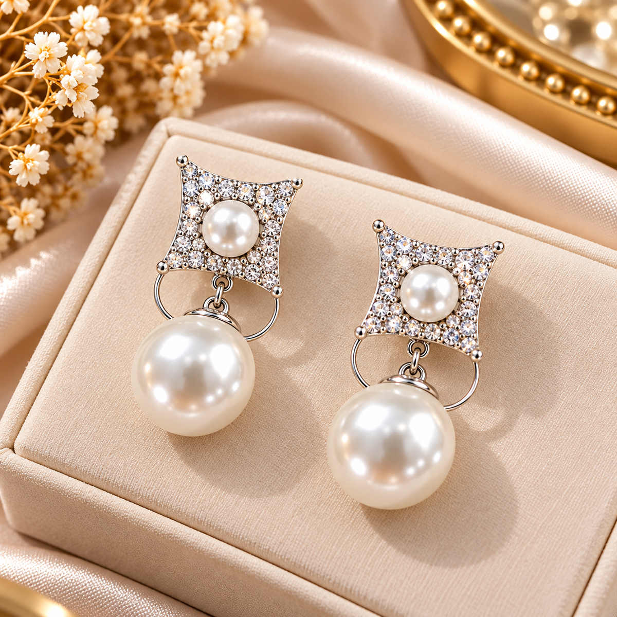 Pearl Drop Earrings for Women