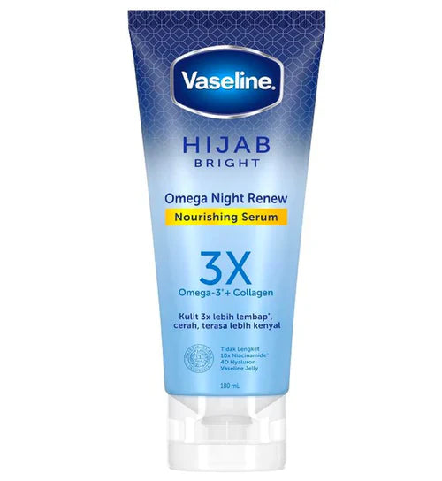 Vaseline Hijab Bright Nourishing Serum Omega Night Renew 180 ML