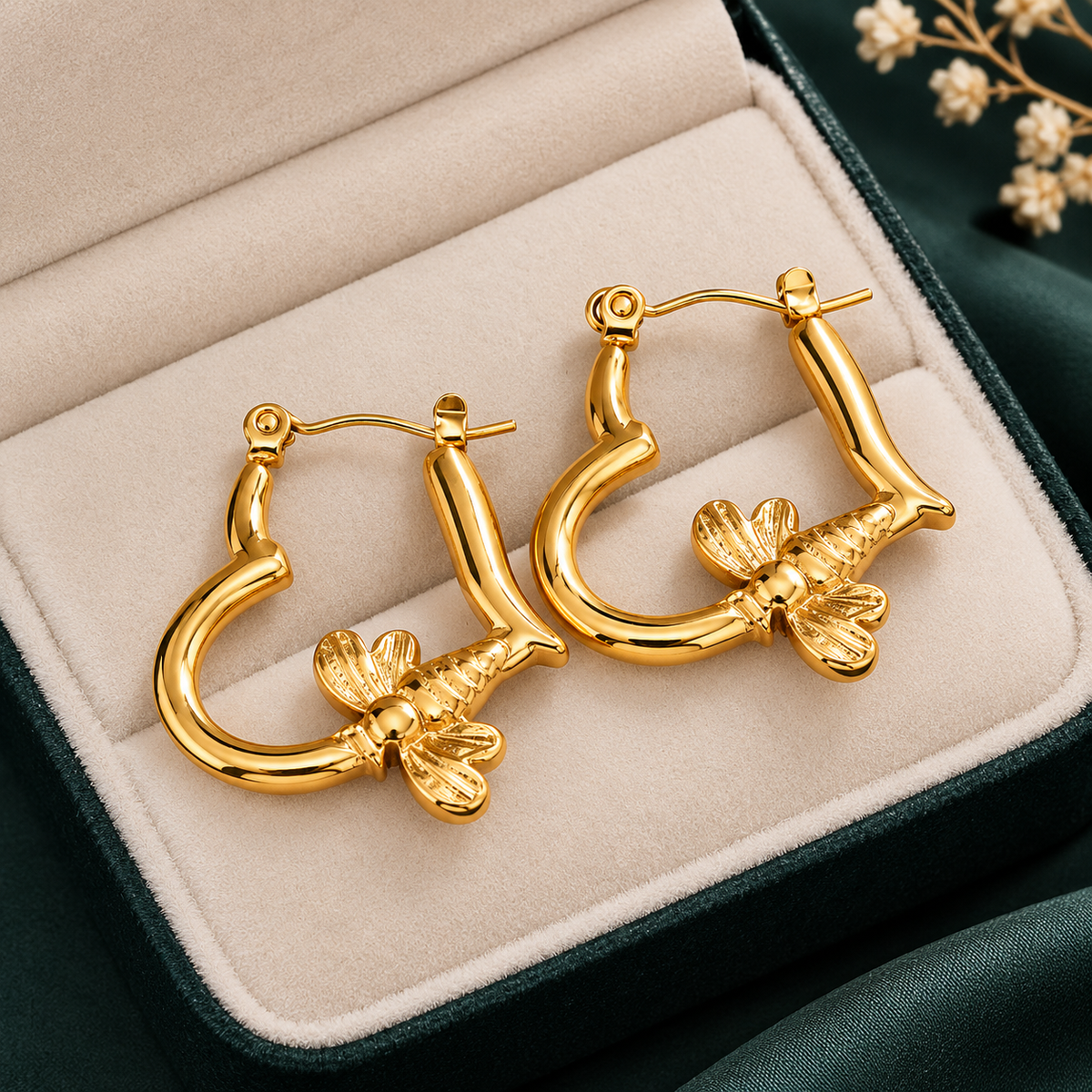 Gold-Tone Bow Hoop Earrings for Women