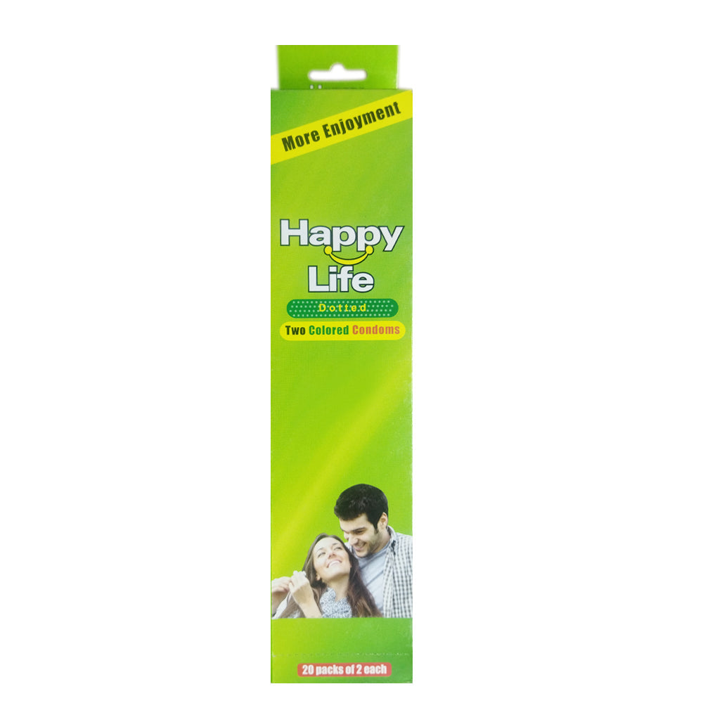 Happy Life Dotted Two Colored Condoms