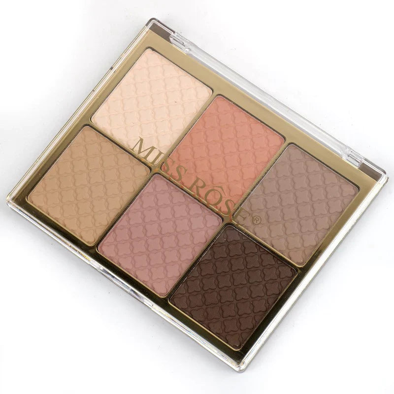 Miss Rose 6 Color Square Face Palette